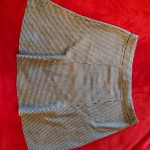 Small houndstooth black and white fit and flare skirt